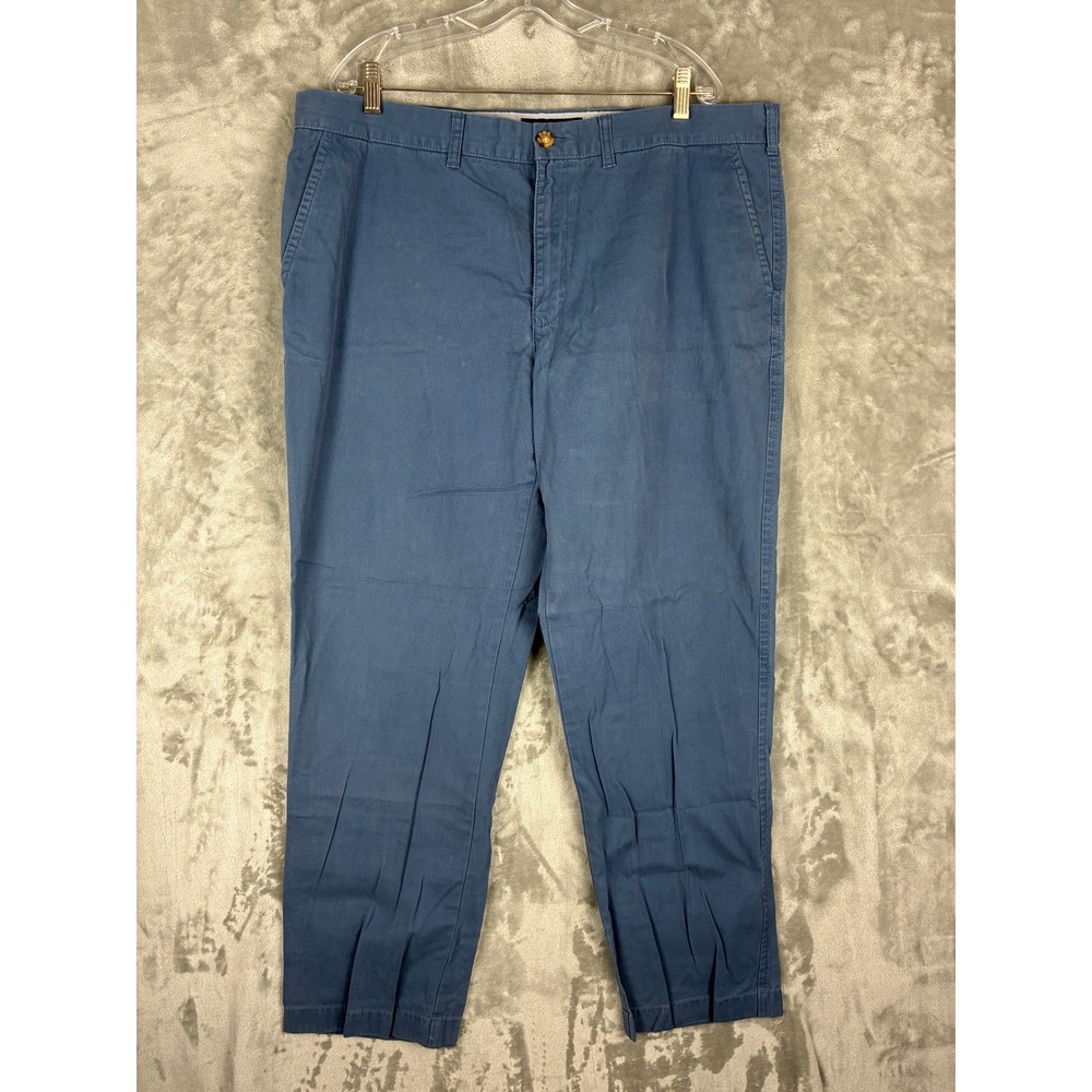 Tommy Hilfiger Mens Classic Fit Chino Pants Blue Cotton Twill 40x32 Straight Leg